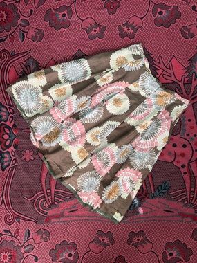 BCBGMaxAzria Brown and Pink Floral Lined Top